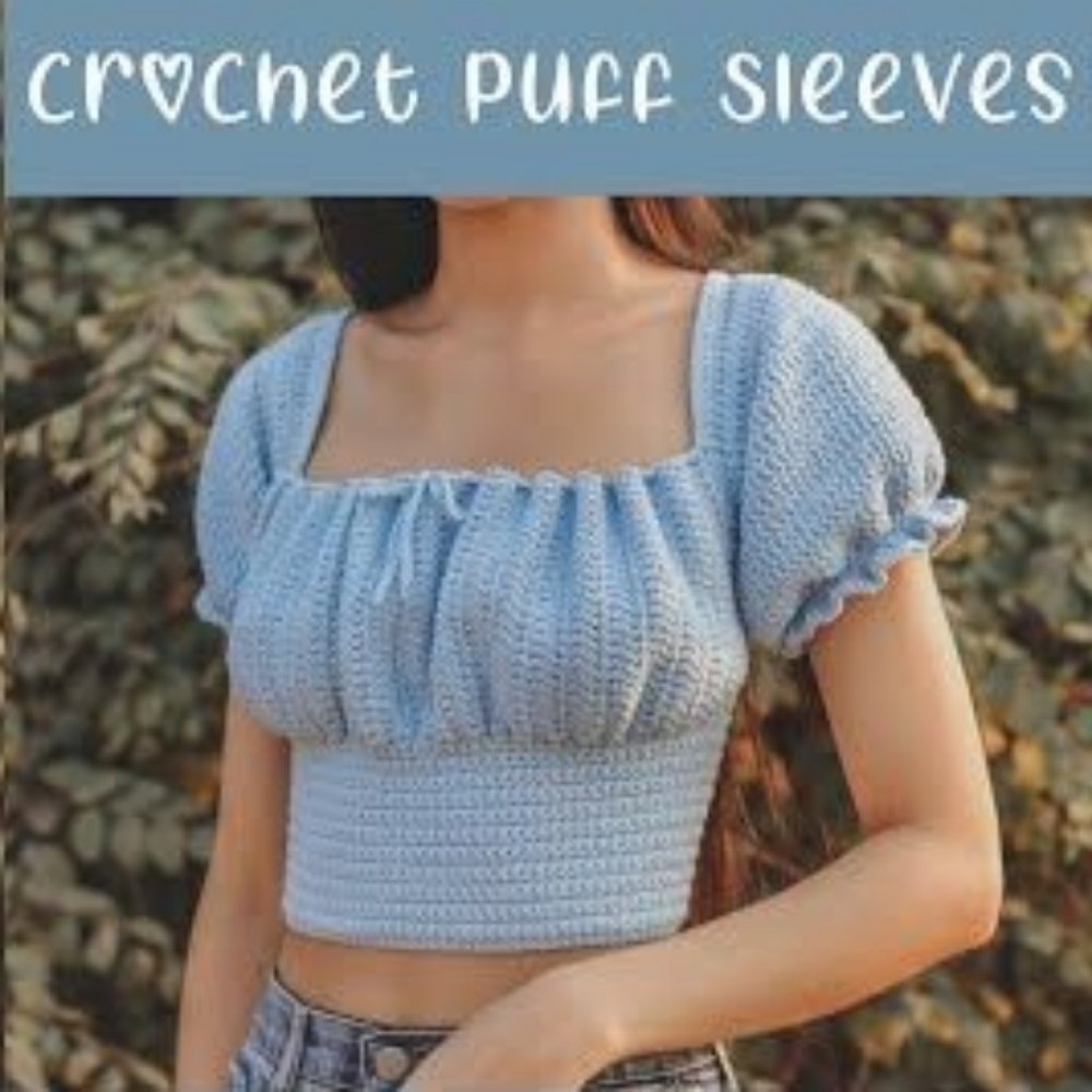 Baby blue crochet crop top!!